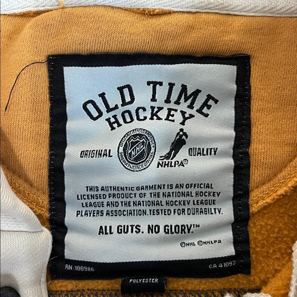 NHL Old Time Hockey Buffalo Sabres 
Navy and Gold Ryan Miller Hooded Sweatshirt - Picture 4 of 5